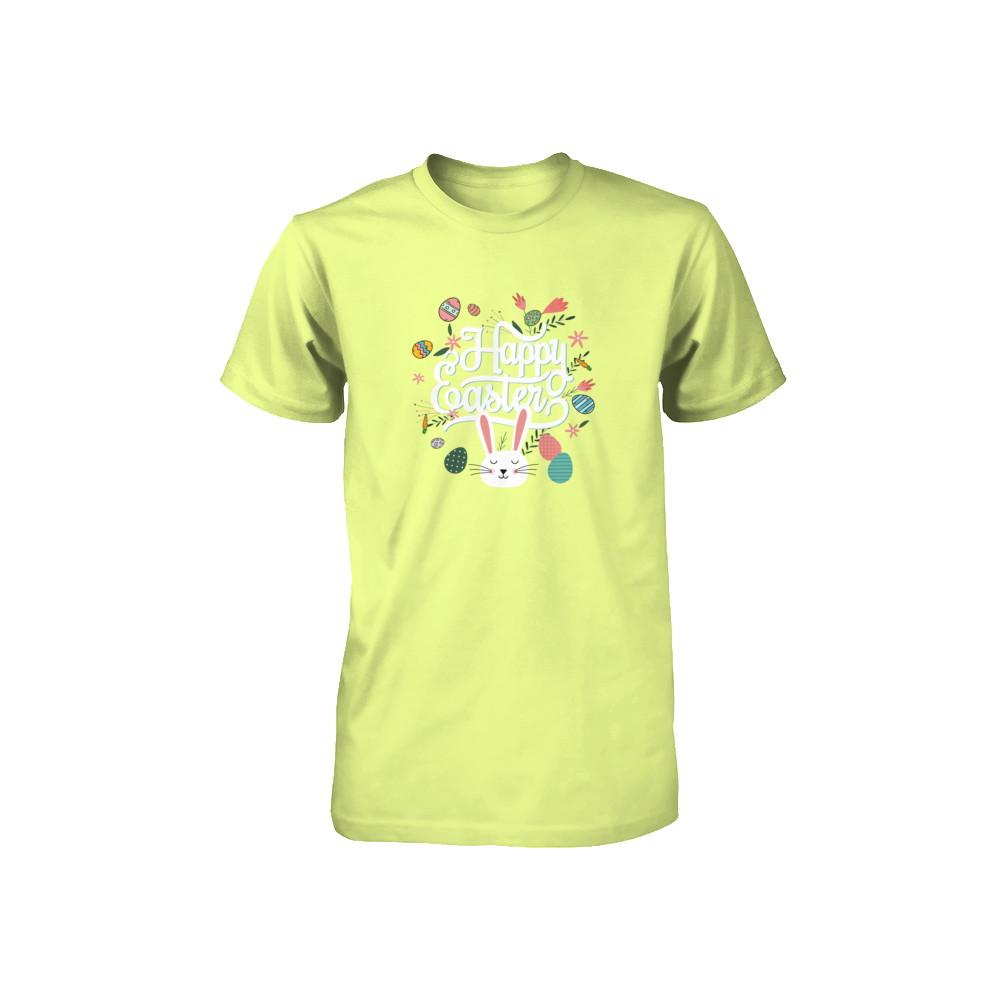Happy Easter Dinosaur Eggs Youth-Youth Shirt-Youth T-Shirt-Neon Yellow