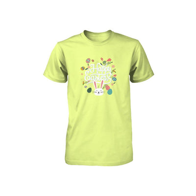 Happy Easter Dinosaur Eggs Youth-Youth Shirt-Youth T-Shirt-Neon Yellow