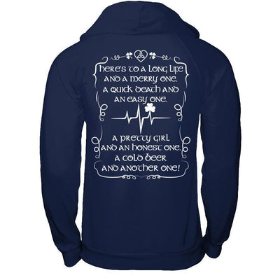 Here's To A Long Life And A Merry One A Quick Death-T-Shirt & Hoodie-Pullover Hoodie-Navy