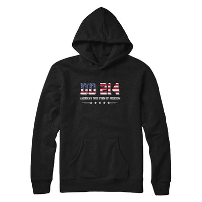 Dd-214 America's True Form Of Freedom Veteran-T-Shirt & Hoodie-Pullover Hoodie-Black
