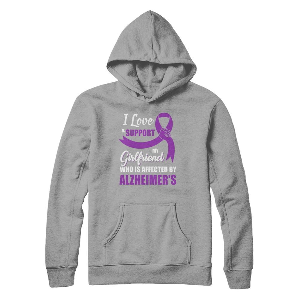 Alzheimer's Awareness Support Purple Girlfriend Boyfriend-T-Shirt & Hoodie-Pullover Hoodie-Light Steel