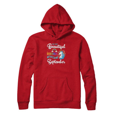 The Most Beautiful Unicorns Are Born In September Birthday-T-Shirt & Tank Top-Pullover Hoodie-Red