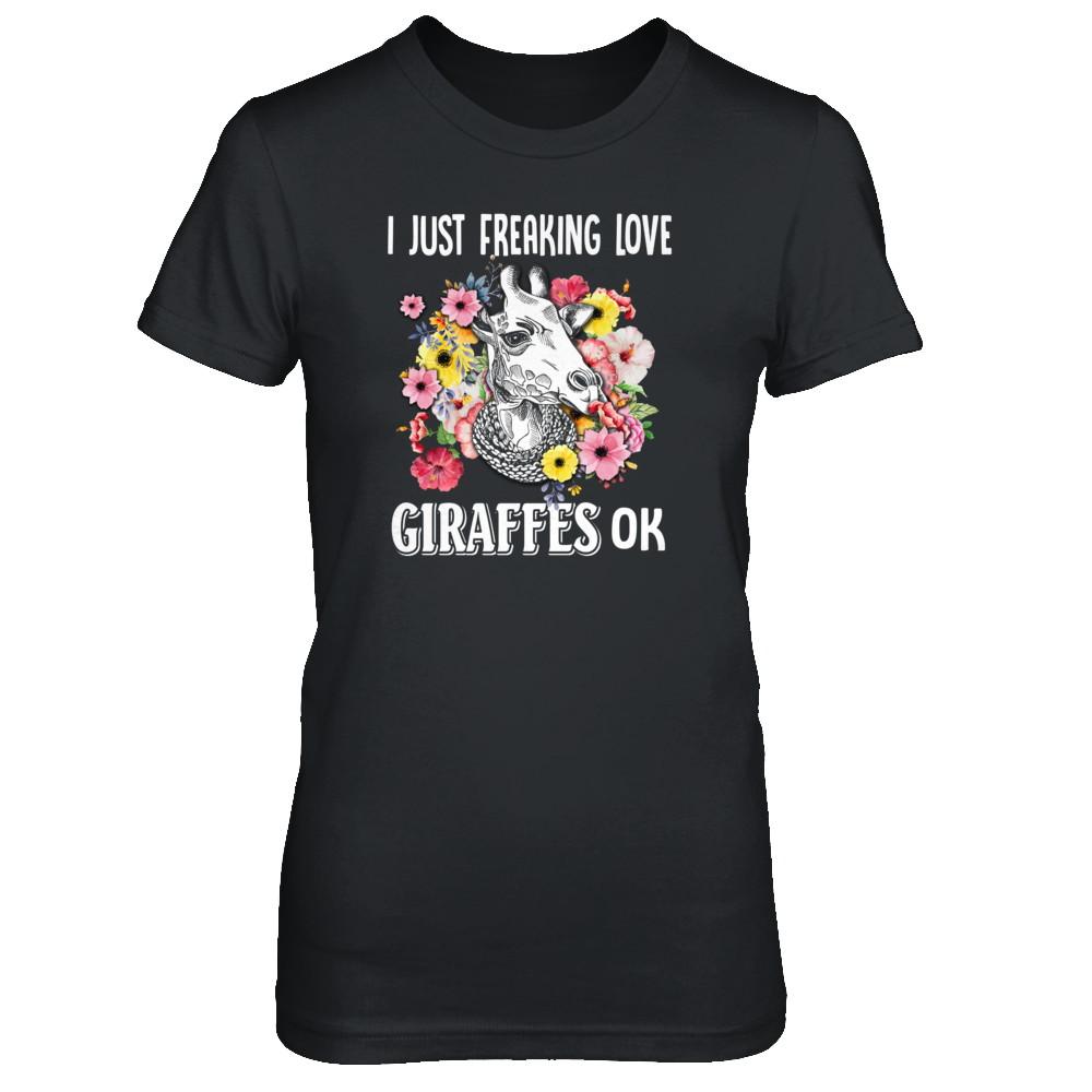 I Just Freaking Love Giraffes-T-Shirt & Tank Top-Women's T-Shirt-Black
