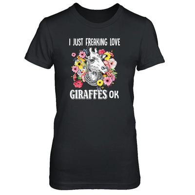 I Just Freaking Love Giraffes-T-Shirt & Tank Top-Women's T-Shirt-Black