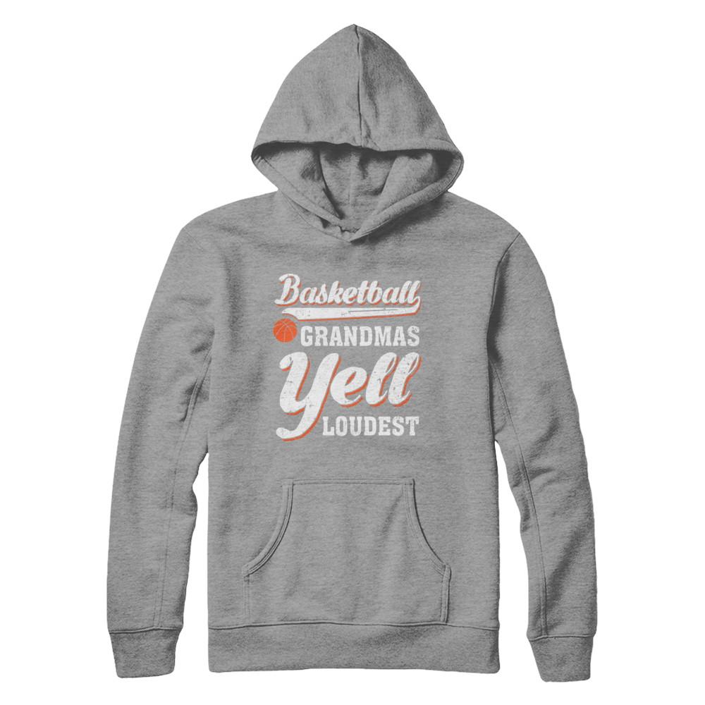 Basketball Grandmas Yell Loudest-T-Shirt & Hoodie-Pullover Hoodie-Sport Grey