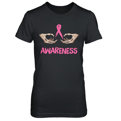 Breast Cancer Skeleton Hand Scary Halloween-T-Shirt & Sweatshirt-Women's T-Shirt-Black