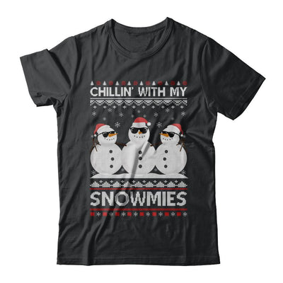 Chillin With My Snowmies Ugly Christmas Sweater-T-Shirt & Sweatshirt-Classic T-Shirt-Black