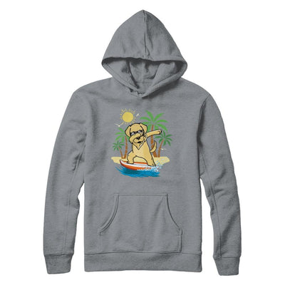 Summer Vacation Dabbing Golden Retriever Surfing Surfboard Gift-T-Shirt & Hoodie-Pullover Hoodie-Light Steel