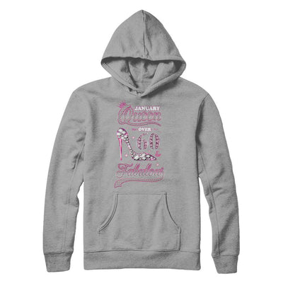 January Queen 60 And Fabulous 1961 60th Years Old Birthday-T-Shirt & Hoodie-Pullover Hoodie-Light Steel