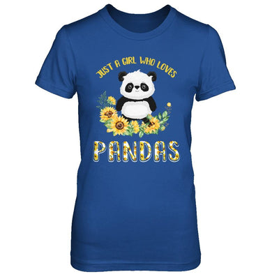 Just A Girl Who Loves Pandas And Sunflowers-T-Shirt & Hoodie-Women's T-Shirt-Royal
