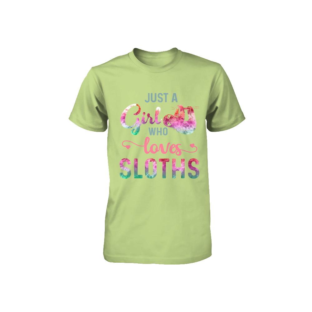 Just A Girl Who Loves Sloths Sloth Lover Youth-Youth Shirt-Toddler T-Shirt-Key Lime
