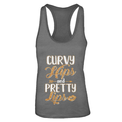 Black Woman Curvy Hips And Pretty Lips-T-Shirt & Tank Top-Women's Ideal Racerback Tank-Dark Grey
