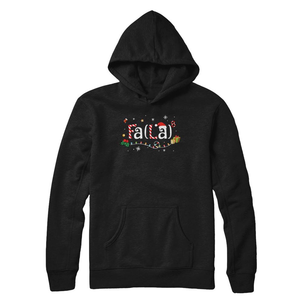 Cute Math Fa La Funny Christmas-T-Shirt & Sweatshirt-Pullover Hoodie-Black