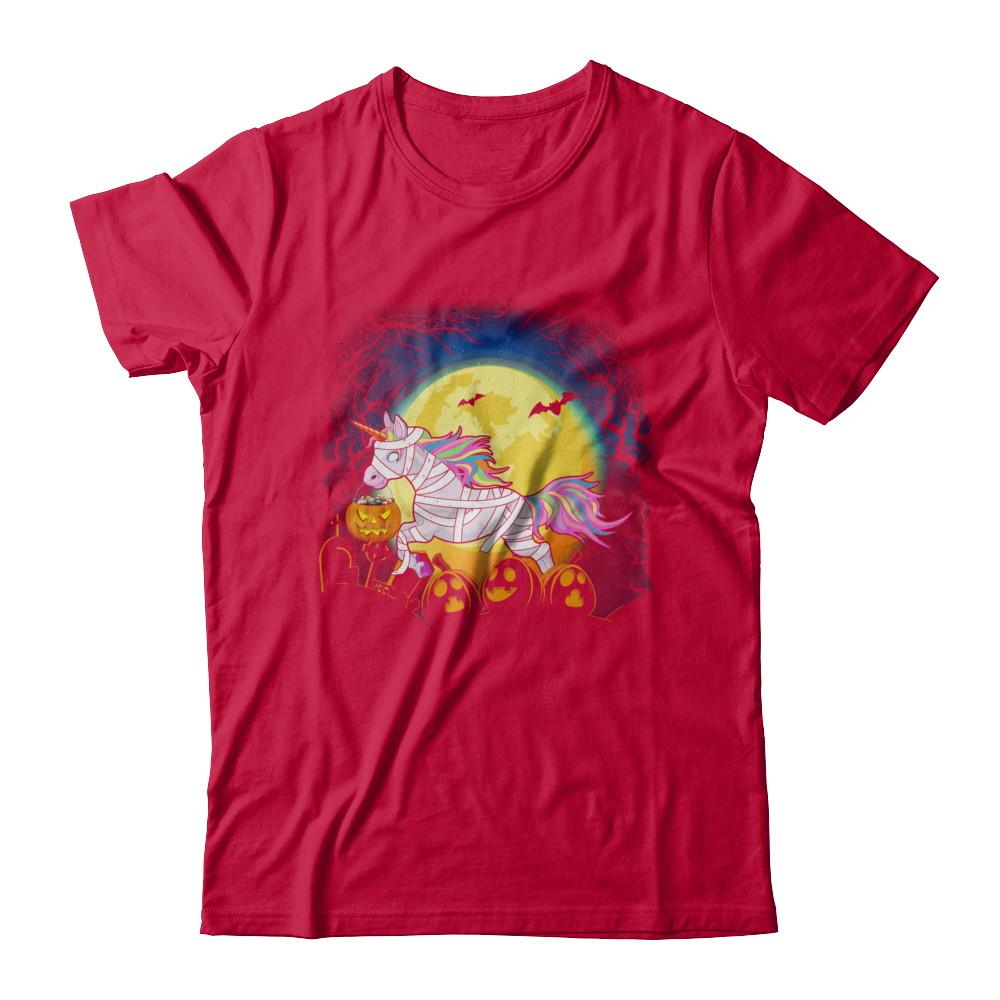 Halloween Pumpkin Unicorn Gift For Kids Girls-T-Shirt & Hoodie-Classic T-Shirt-Red