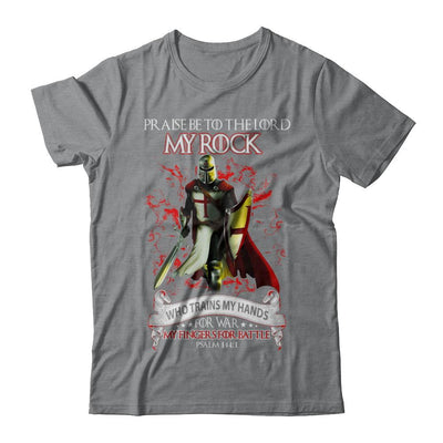 Praise The Lord My Rock Who Trains My Hands For War-T-Shirt & Hoodie-Classic T-Shirt-Sport Grey