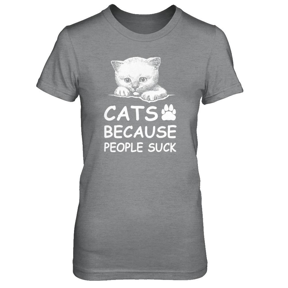 Cats Because People Suck-T-Shirt & Tank Top-Women's T-Shirt-Sport Grey