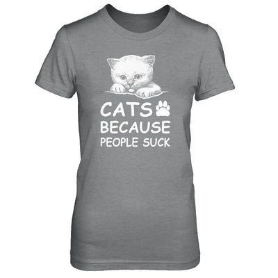 Cats Because People Suck-T-Shirt & Tank Top-Women's T-Shirt-Sport Grey