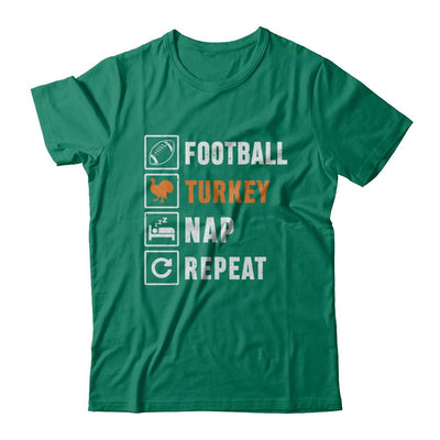Football Turkey Nap Repeat Funny Thanksgiving Day-T-Shirt & Sweatshirt-Classic T-Shirt-Kelly Green