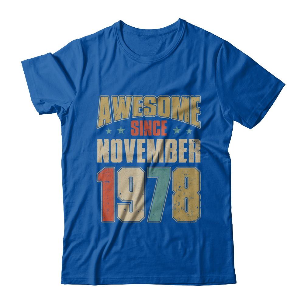 Vintage Retro Awesome Since November 1978 43th Birthday-T-Shirt & Hoodie-Premium T-Shirt-Royal