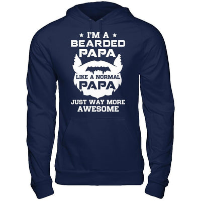 I'm A Bearded Papa Like A Normal Papa-T-Shirt & Hoodie-Pullover Hoodie-Navy