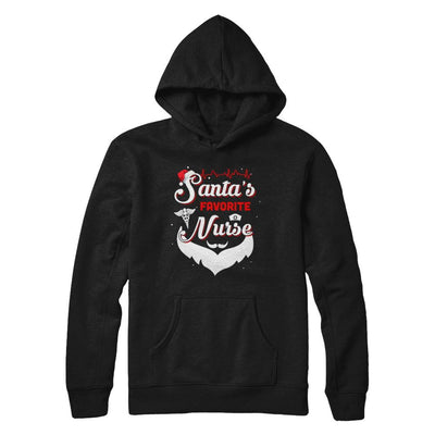 Nursing Santa's Favorite Nurse Christmas-T-Shirt & Hoodie-Pullover Hoodie-Black