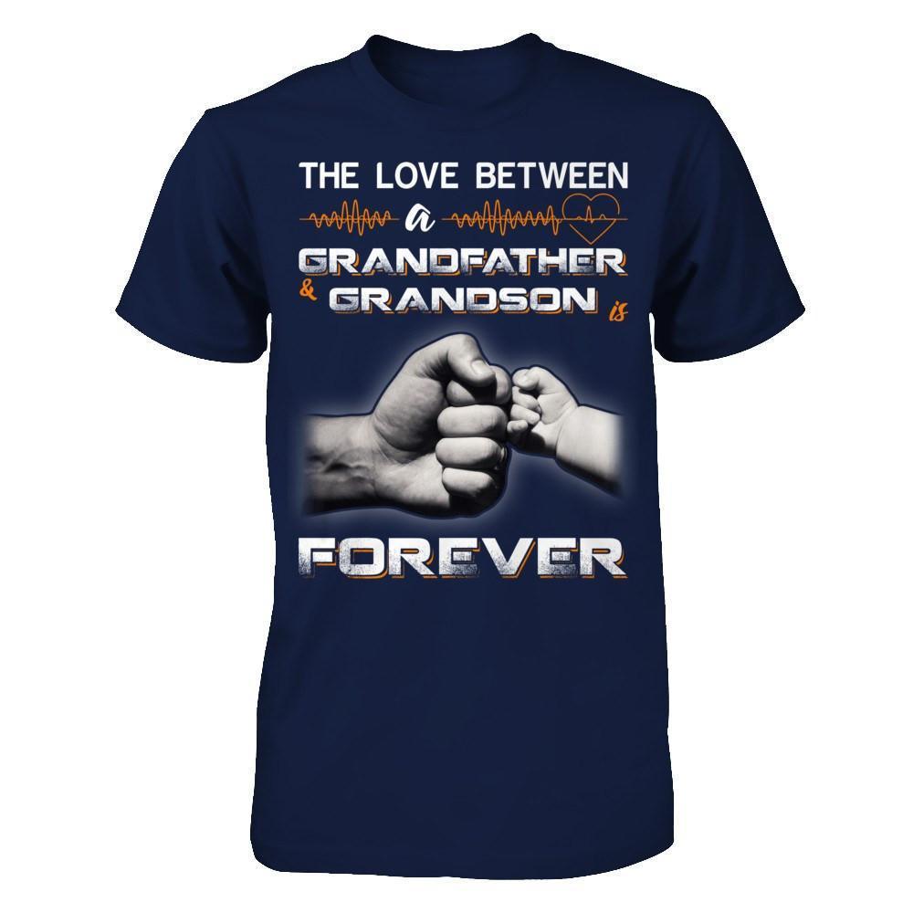 The Love Between A Grandfather And Grandson Is Forever-T-Shirt & Hoodie-Classic T-Shirt-Navy