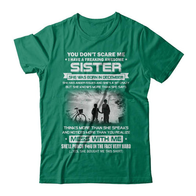 Freaking Awesome Sister She Was Born In December Brother-T-Shirt & Hoodie-Classic T-Shirt-Kelly Green
