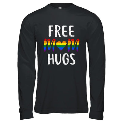 Free Mom Hugs Support LGBT-T-Shirt & Hoodie-Long Sleeve T-Shirt-Black