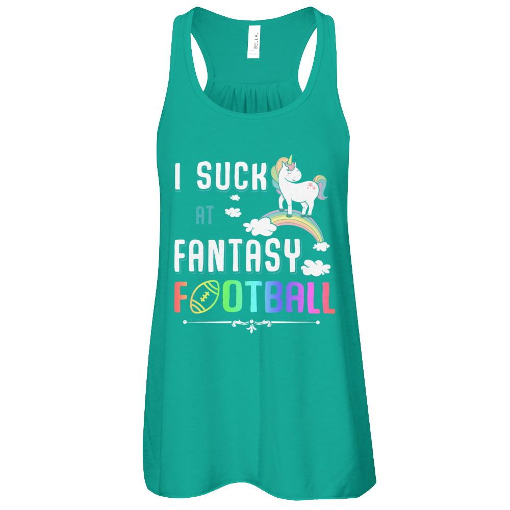 I Suck At Fantasy Football Unicorn-T-Shirt & Tank Top-Women's Flowy Racerback Tank-Kelly