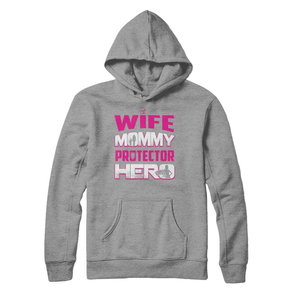 Wife Mommy Protector Hero-T-Shirt & Hoodie-Pullover Hoodie-Sport Grey