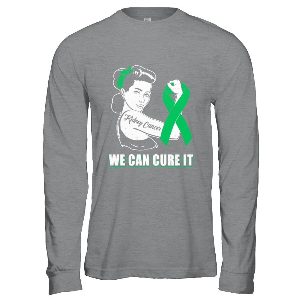 Kidney Cancer Awareness Survivor We Can Cure It-T-Shirt & Hoodie-Long Sleeve T-Shirt-Sport Grey
