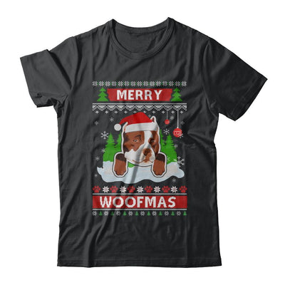 Pitbull Merry Woofmas Ugly Christmas Sweater-T-Shirt & Sweatshirt-Classic T-Shirt-Black