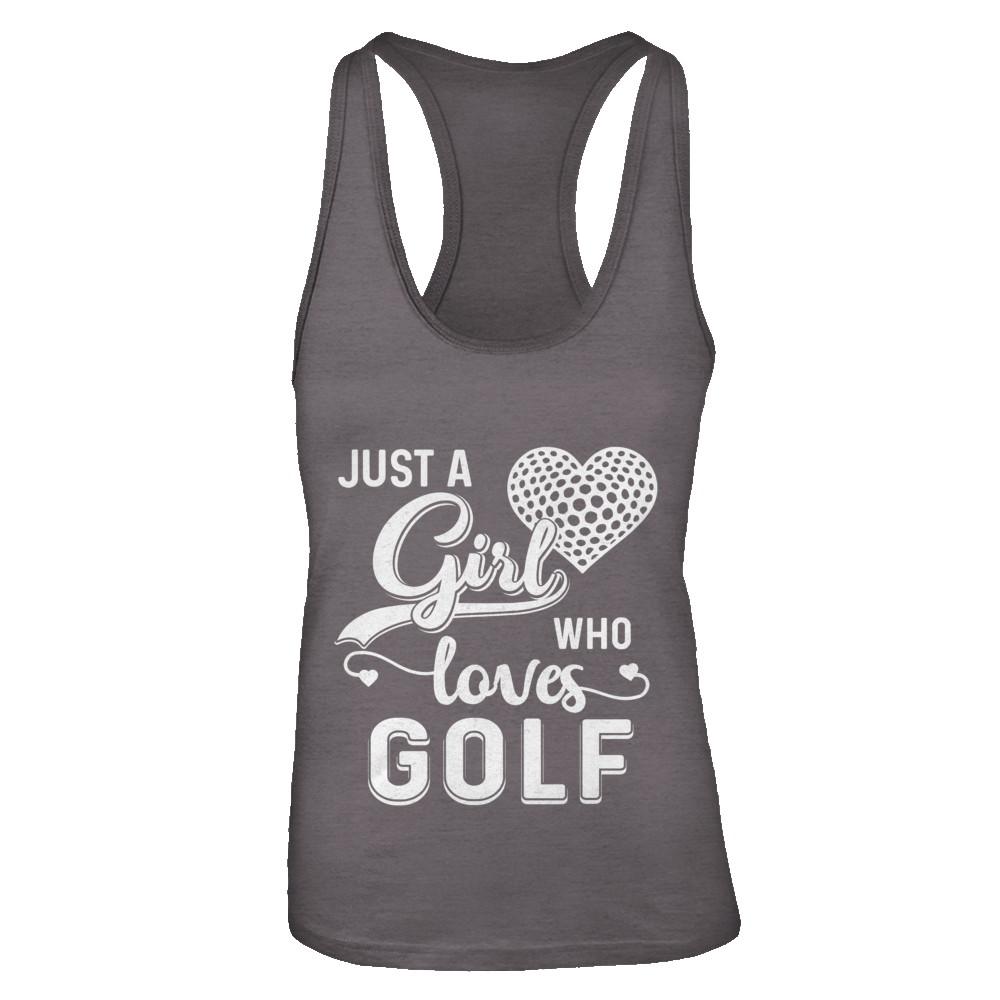 Just A Girl Who Loves Golf-T-Shirt & Tank Top-Women's Ideal Racerback Tank-Dark Grey