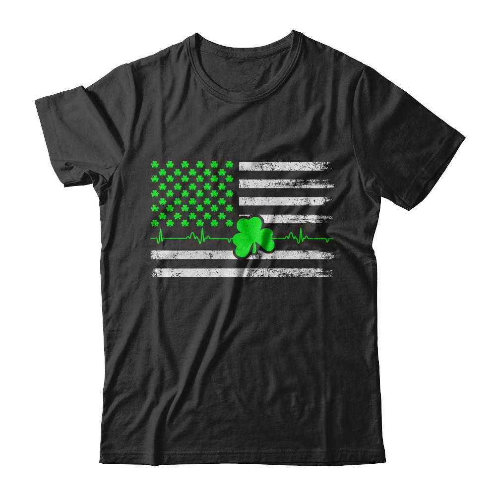 St. Patrick's Day Irish American Flag-T-Shirt & Hoodie-Premium T-Shirt-Black