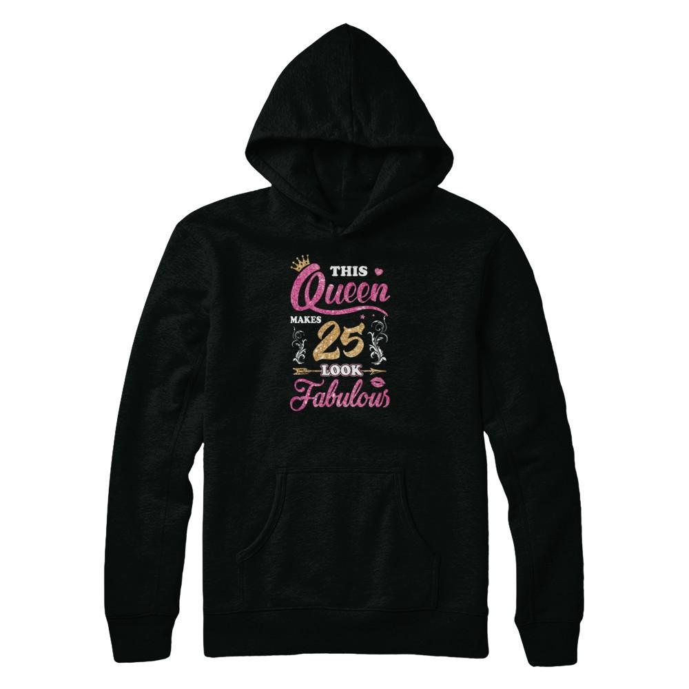This Queen Makes 25 Look Fabulous 1996 25th Birthday-T-Shirt & Tank Top-Pullover Hoodie-Black