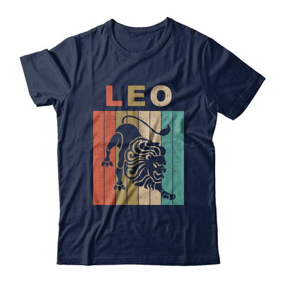 Vintage Leo Zodiac July August Birthday Gift-T-Shirt & Hoodie-Classic T-Shirt-Navy