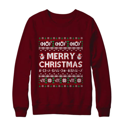 Merry Christmath Funny Math Christmas Ugly Sweaters-T-Shirt & Sweatshirt-Crewneck Sweatshirt-Maroon