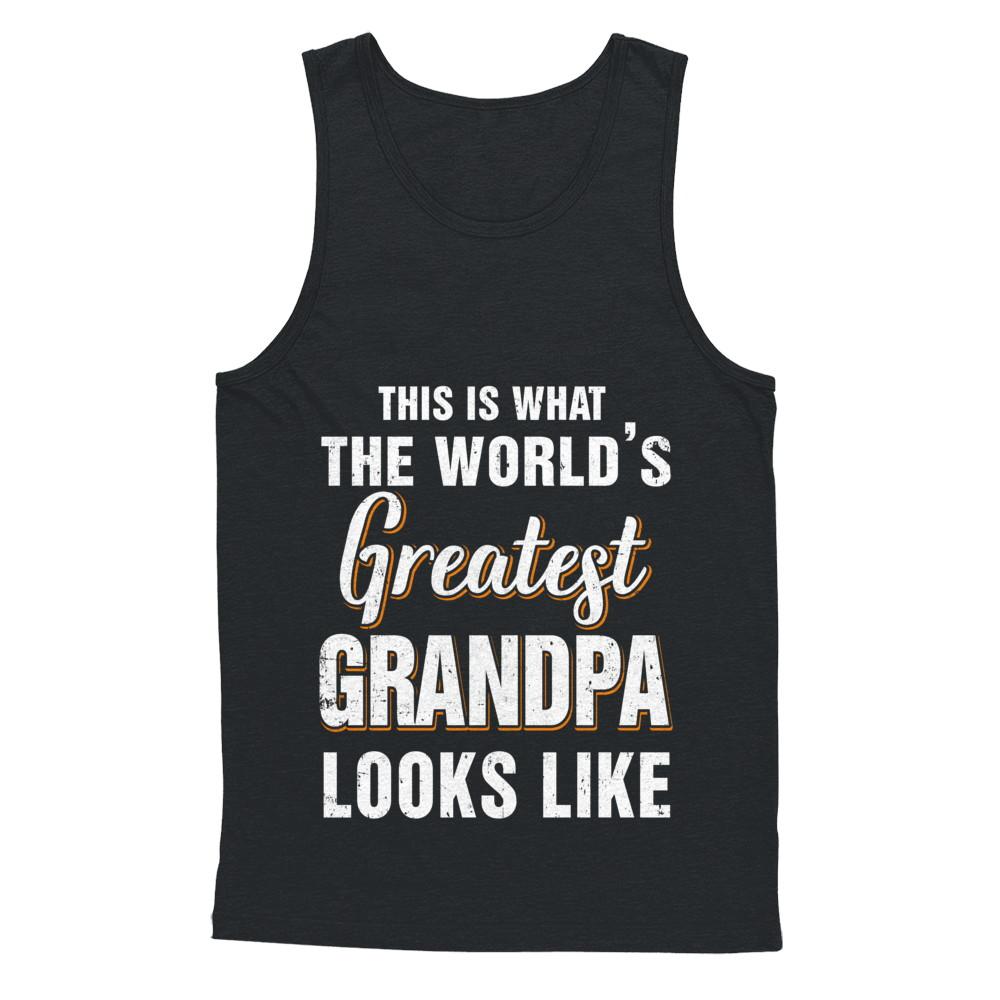 What World's Greatest Grandpa Looks Like Fathers Day-T-Shirt & Hoodie-Unisex Tank-Black