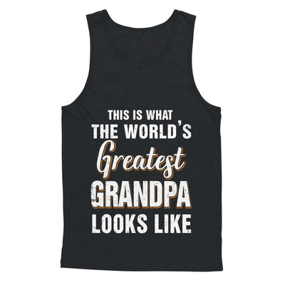 What World's Greatest Grandpa Looks Like Fathers Day-T-Shirt & Hoodie-Unisex Tank-Black