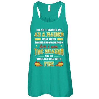 I Am The Dragon And My Voice Is Filled With Fire-T-Shirt & Tank Top-Women's Flowy Racerback Tank-Kelly
