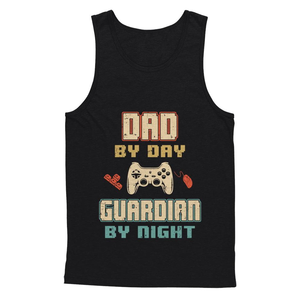 Dad By Day Guardian By Night Gaming-T-Shirt & Hoodie-Unisex Tank-Black
