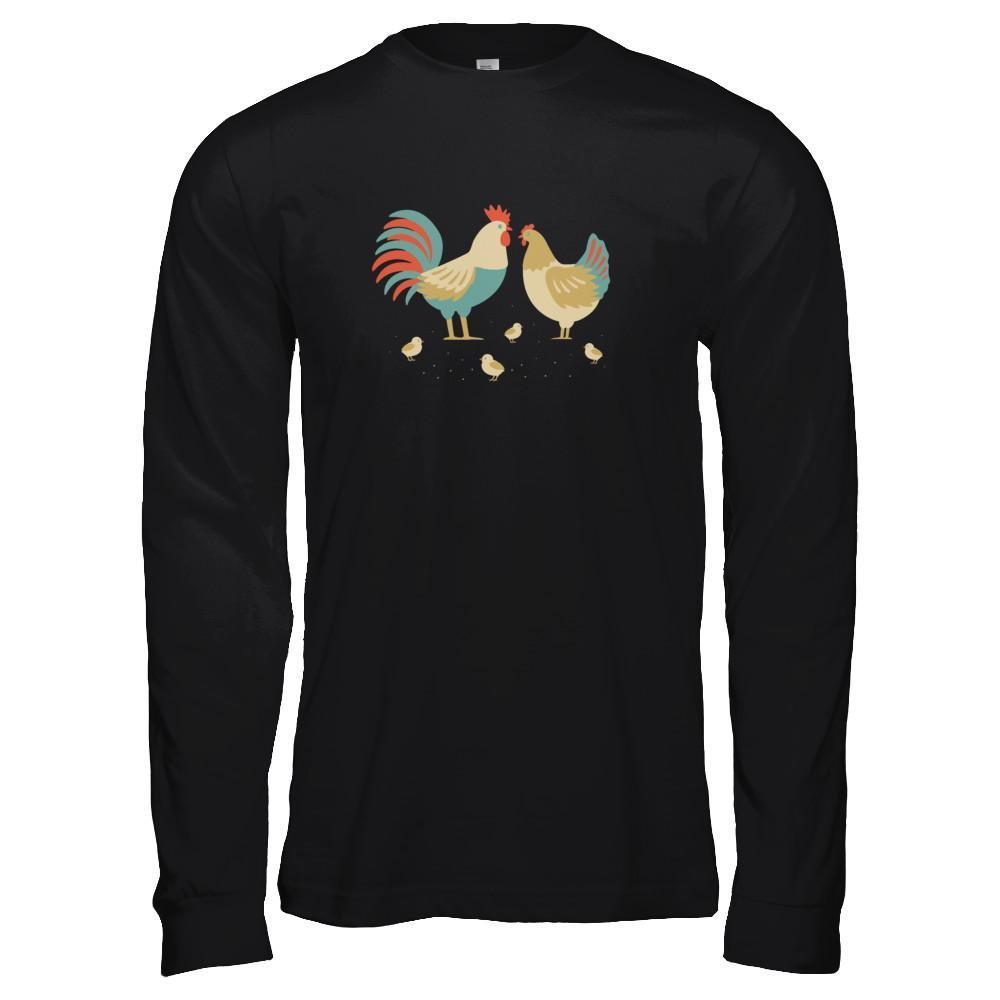 Vintage Retro Chicken Whisperer Poultry-T-Shirt & Tank Top-Long Sleeve T-Shirt-Black