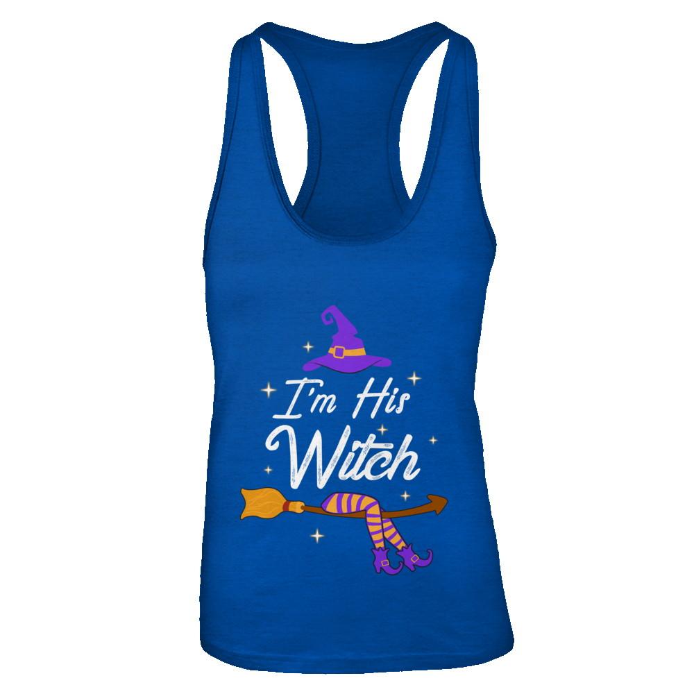 I'm His Witch Matching Boyfriends Husband Halloween-T-Shirt & Tank Top-Women's Ideal Racerback Tank-Royal
