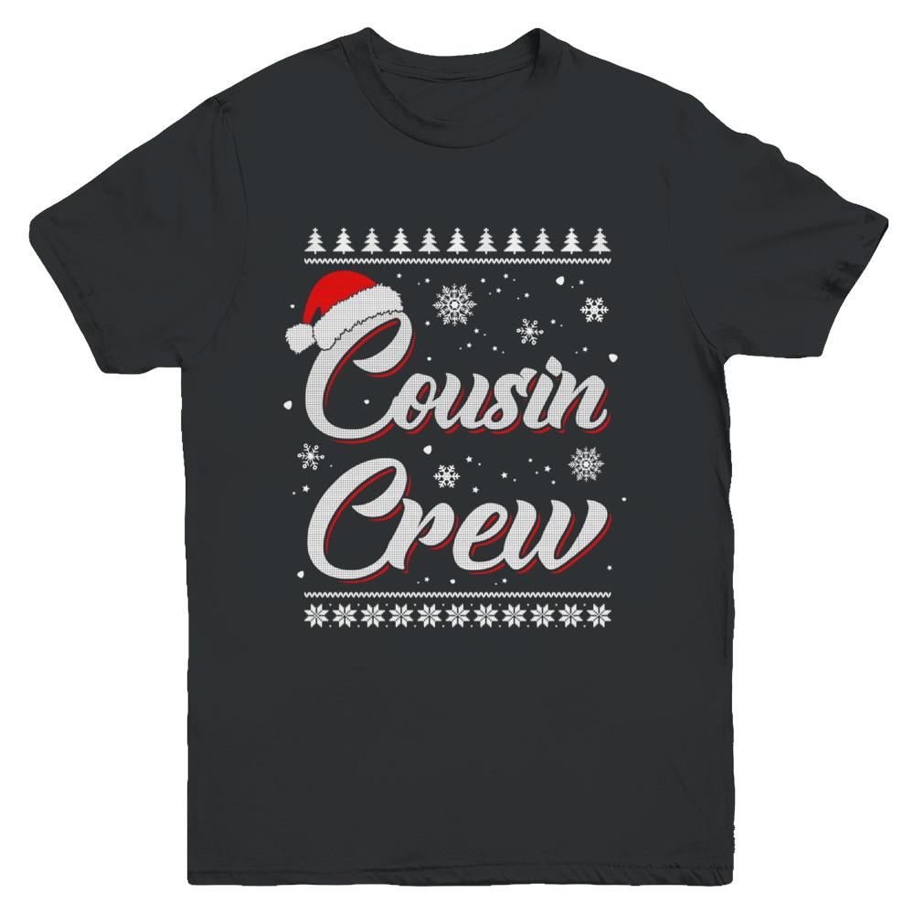 Matching Family Christmas Cousin Crew Ugly Sweater Youth-Youth Shirt-Youth T-Shirt-Black
