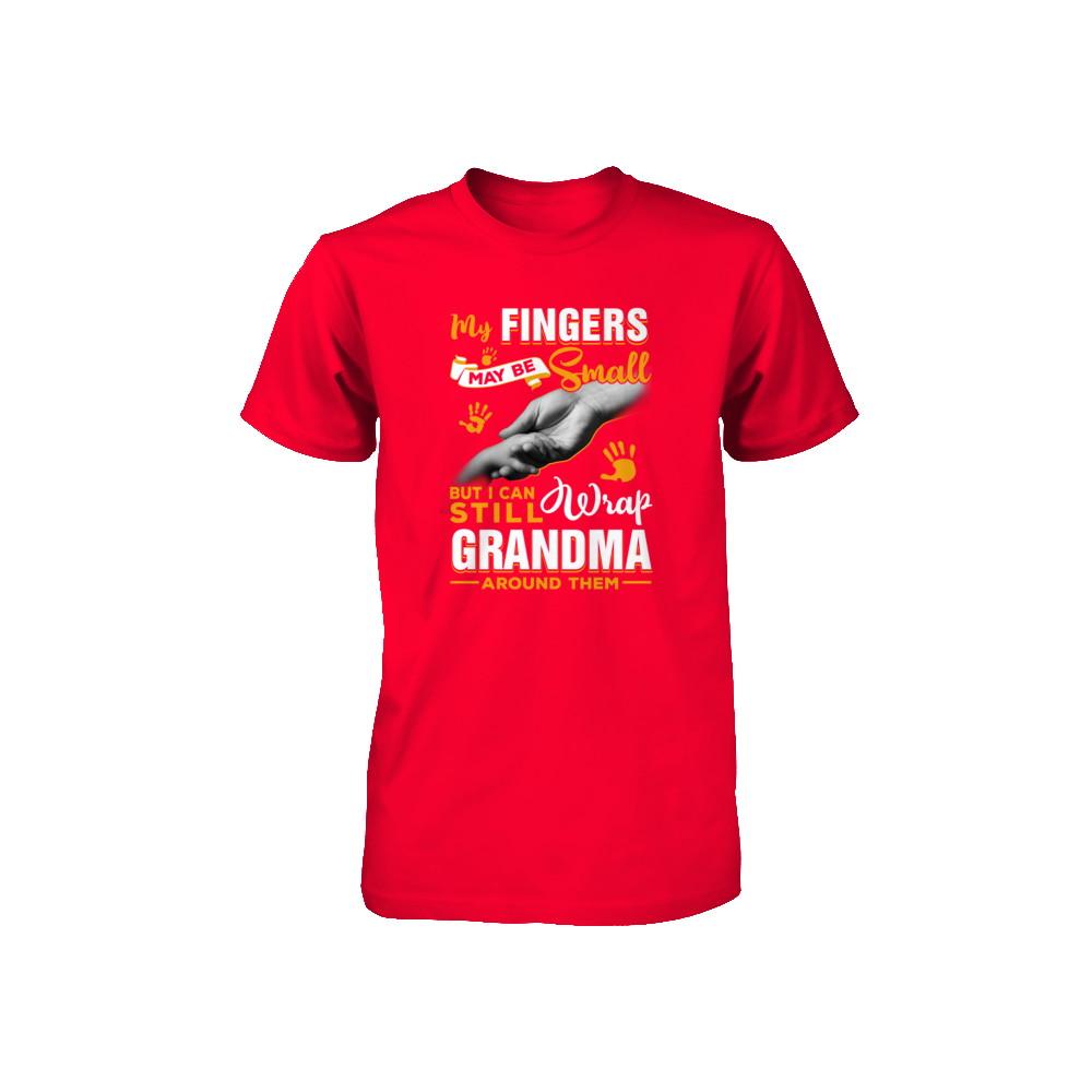 My Fingers May Be Small But I Can Still Wrap Grandma Youth-Youth Shirt-Youth T-Shirt-Red