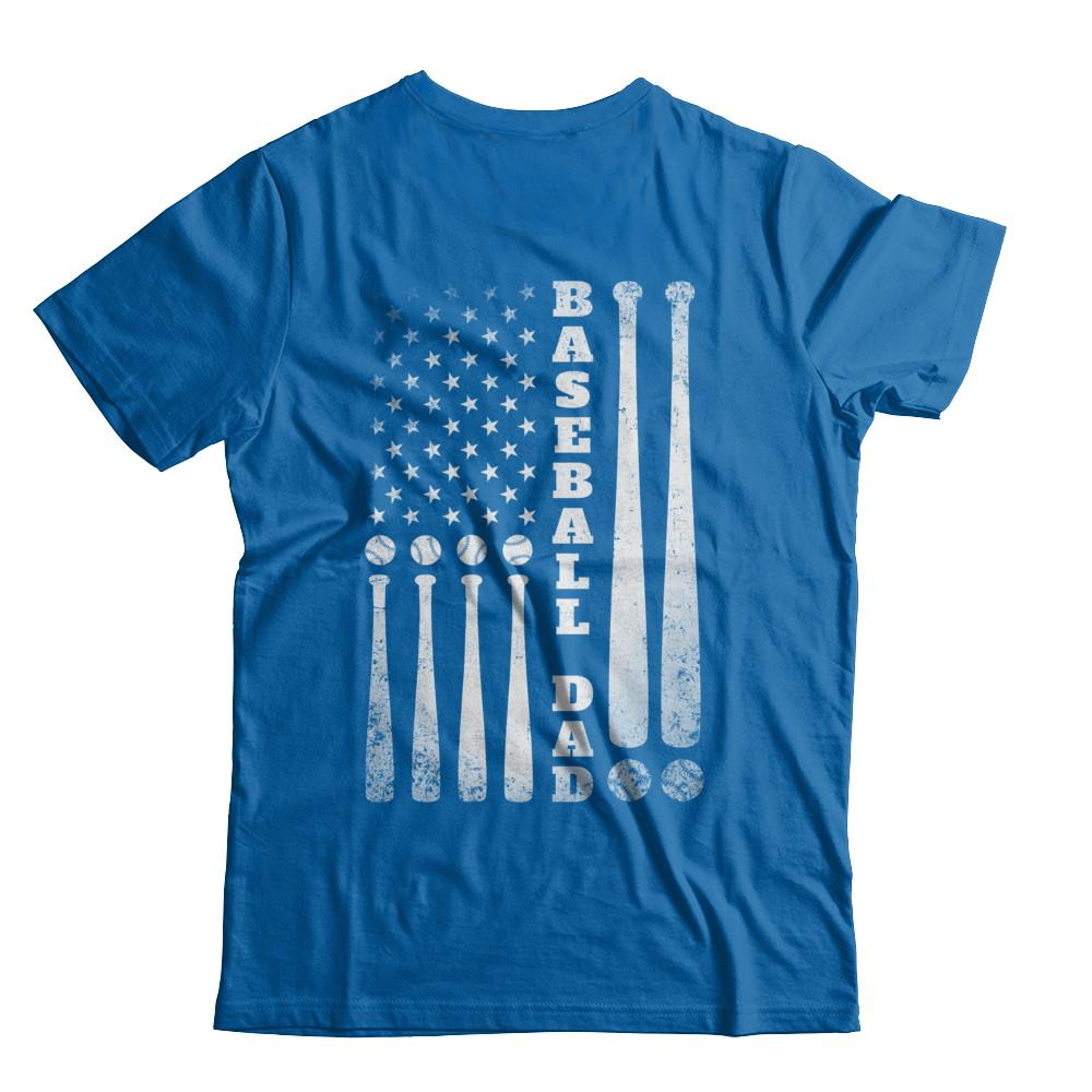 American Flag Vintage Baseball Dad Father's Day-T-Shirt & Hoodie-Classic T-Shirt-Royal