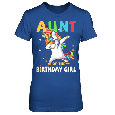 AUNT Of The Birthday Girl Dabbing Unicorn Party-T-Shirt & Hoodie-Women's T-Shirt-Royal