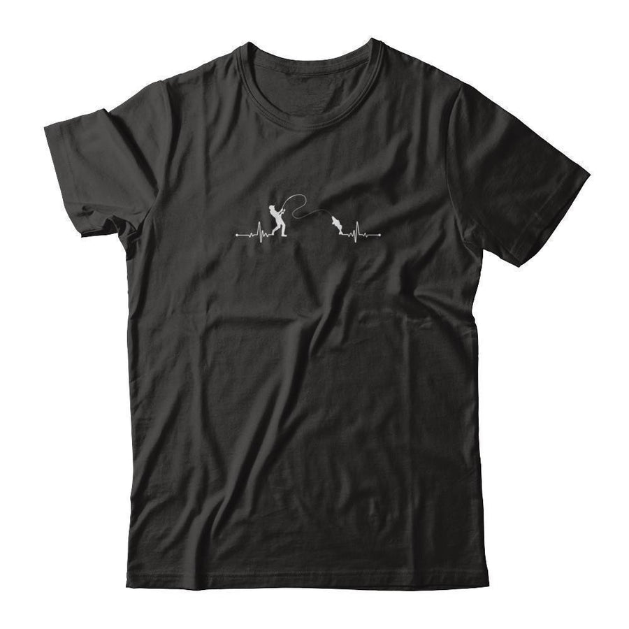 Fishing Heartbeat For Fisherman-T-Shirt & Tank Top-Premium T-Shirt-Black