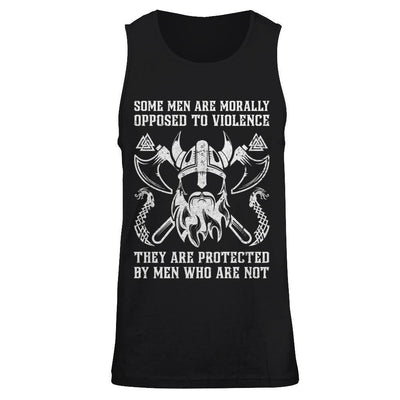 Viking Men Opposed To Violence They Are Protected By Men Who Are Not-T-Shirt & Hoodie-Unisex Tank-Black