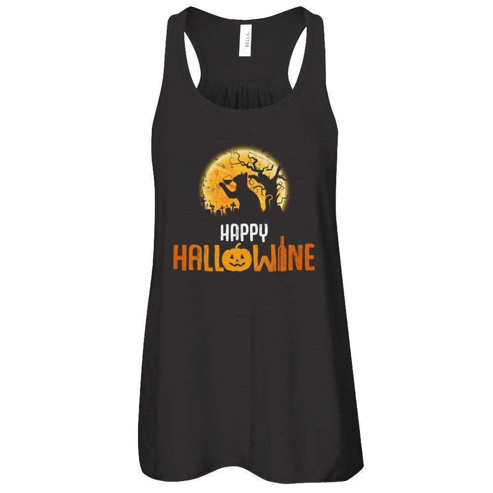 Happy Hallowine Drinking Wine Cat Lover 2017
